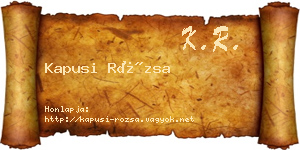 Kapusi Rózsa névjegykártya