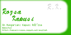 rozsa kapusi business card